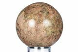 Polished Red Feldspar and Tourmaline Sphere - Madagascar #318223-1